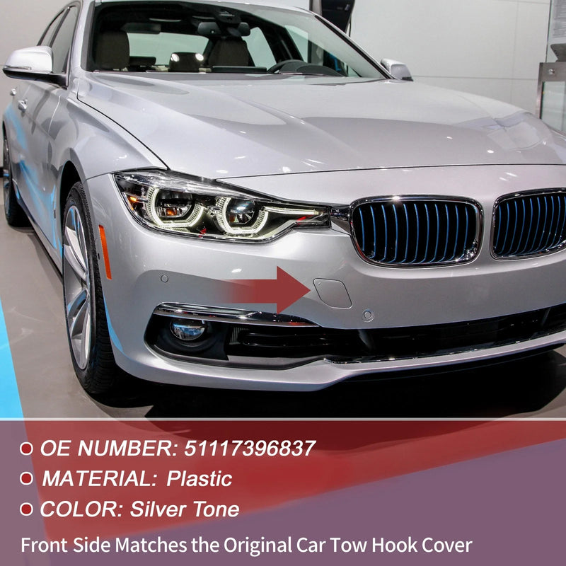 BMW 320i (2016-2018) Silver Tone Tow Hook Cover