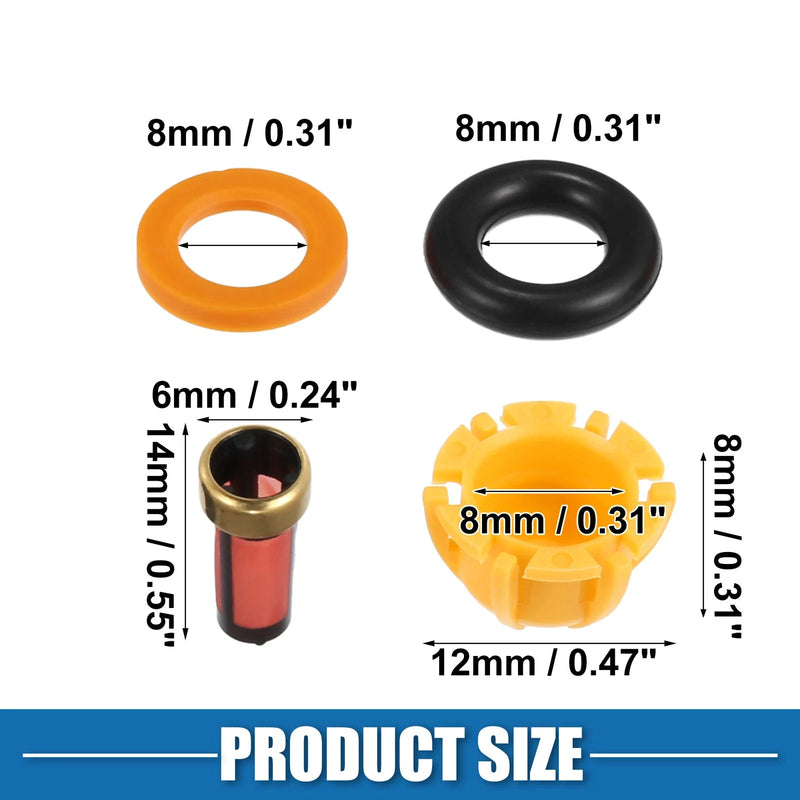 BMW 325i 6 x Fuel Injector O-Rings Seals with Micro Filters (1992-1995)
