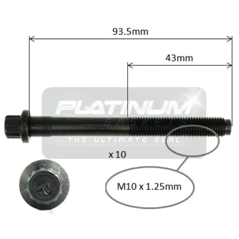 Mitsubishi Lancer CC CE Cylinder Head Bolt Set 4cyl 1.8L (1992-2003)
