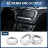Mercedes-Benz A B E GLK GLA CLA Class Silver Tone 3 x AC Media Knob Covers
