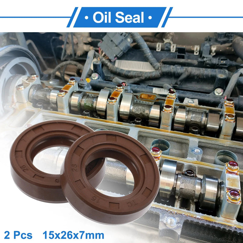 Make Model Oil Seal 2 x 15x26x7mm Rotary Shaft Seal FKM Rubber