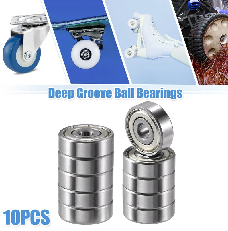 10pcs 6x22x7mm Double Metal Shield Deep Groove Ball Bearings