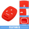 Honda Accord Civic CR-V Pilot Black Red Smart Key Fob Cover (2 x)