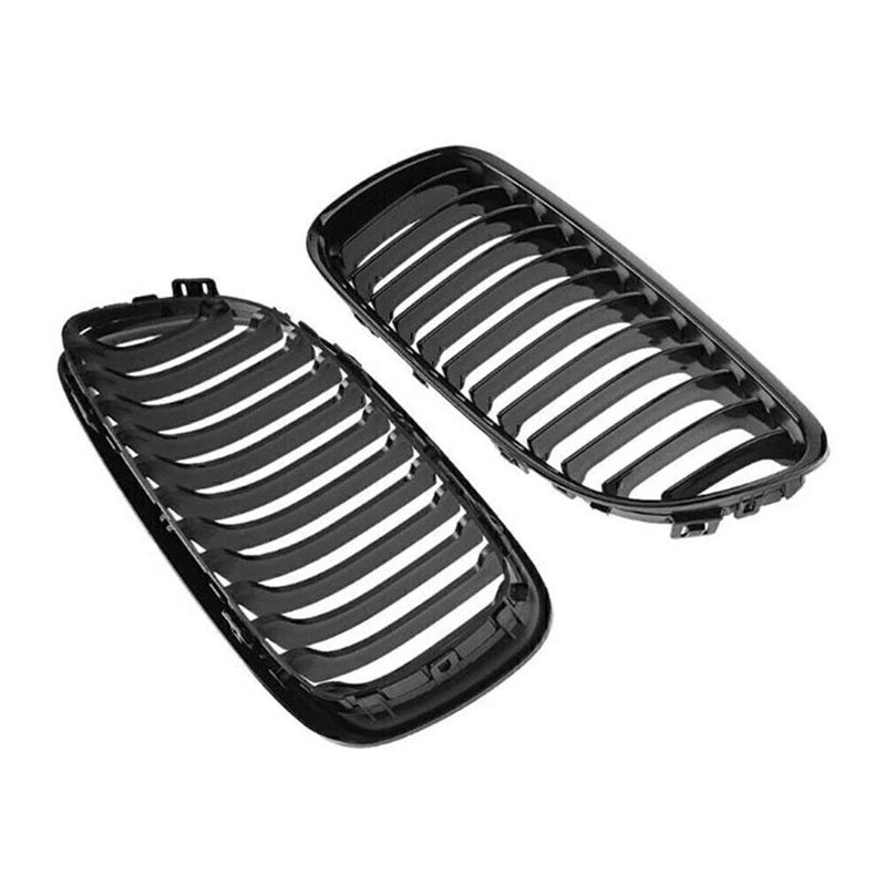 BMW E90 E91 Gloss Black Dual Line Front Kidney Grille (2008-2011)