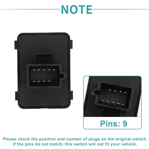Chevrolet Traverse (2009 - 2017) Black Metal Car Mirror Switch