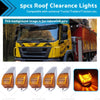 Truck 5x Clear Amber Roof Lights 12V 17 LED