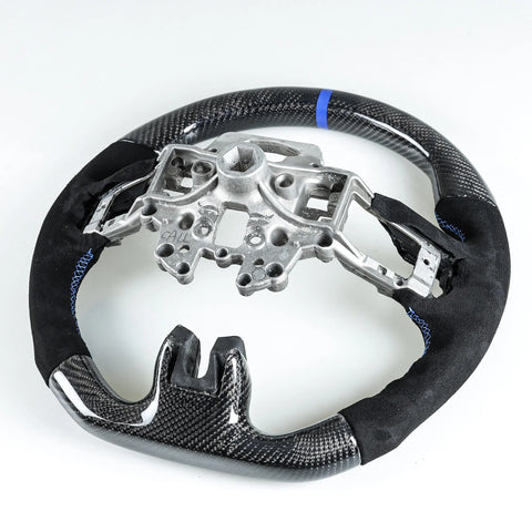 Ford Mustang EcoBoost 2015-2017 Steering Wheel Carbon Fiber Suede Blue