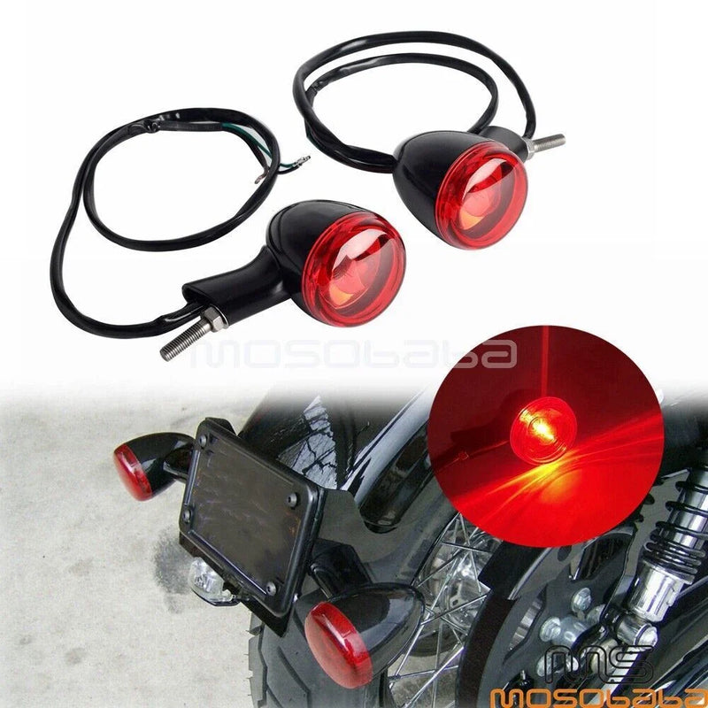 Harley Sportster XL 1200 883 Bullet Taillights Red Brake Lights (92-22)