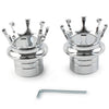 Harley Softail Sportster Road King Chrome Crown Front Axle Nut Covers
