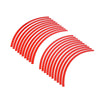 Motorcycle Car Bike 20pcs 20in Wheel Rim Sticker Reflective Strips Red