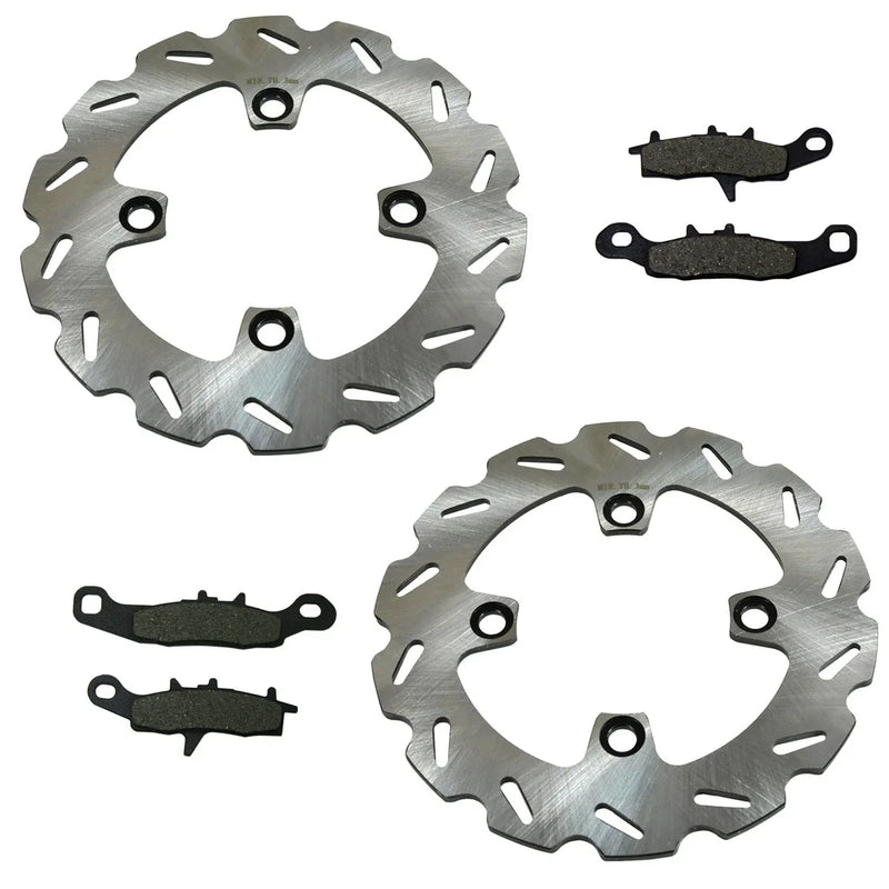 Kawasaki Prairie 700 4x4 2 x Front Wave Brake Rotors & Pads (2004–2006)