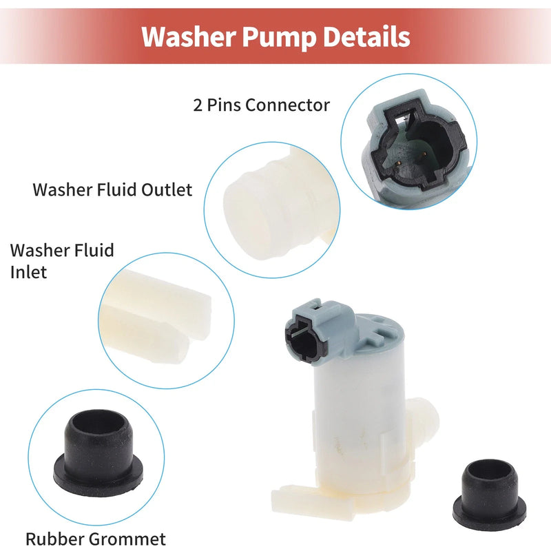Nissan Windshield Washer Pump w/Grommet (2000-2006)