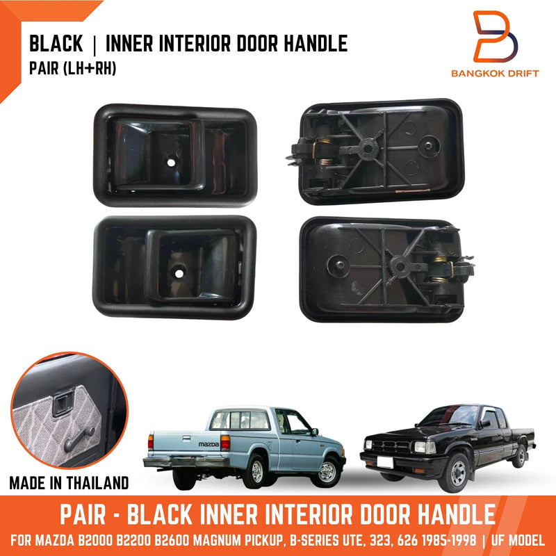 Mazda B-Series Bravo UF 323 626 Black Inner Door Handle Pair (1994-2006)