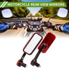 M8 Motorcycle Rear View Mirrors / Square Shape Black Red Aluminum Plastic /