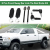 Dodge Dakota 6pcs Front Suspension Kit Tie Rod Ends with Boots (2005-2011)