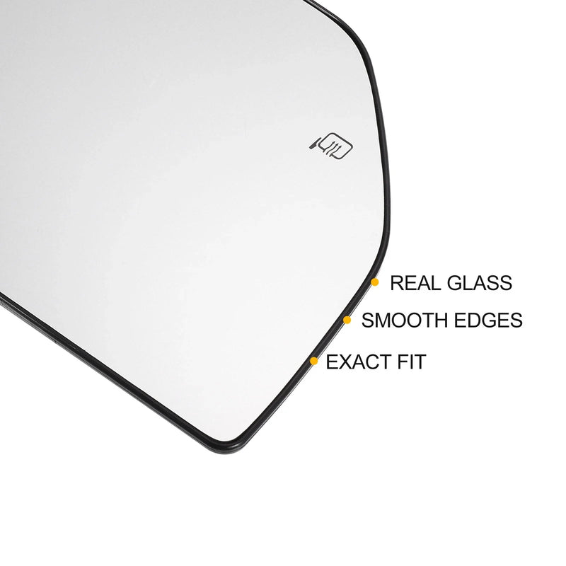 Ford F150 F250 F350 F450 Right Side Heated White Mirror Glass (2004-2023)