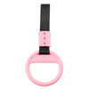Train Bus Charm PVC Plastic Black & Pink Round Ring Handle Strap