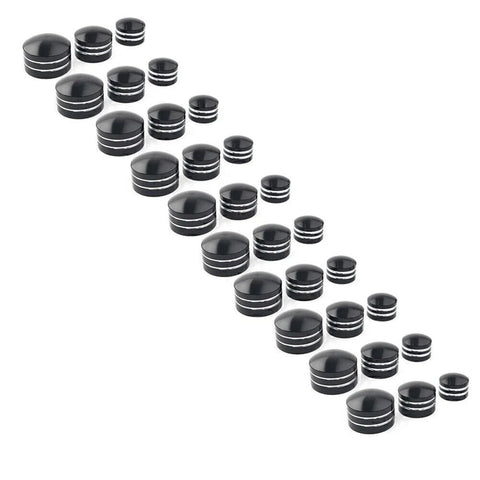 Harley  - 10 x Black CNC 9mm Motor Bolt Topper Caps Covers