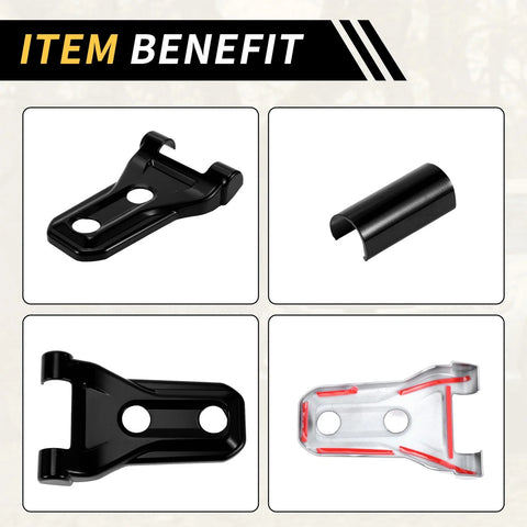 Jeep Wrangler JL JLU (2018-2024) Black 1 x Set Hood Hinge Cover Trim
