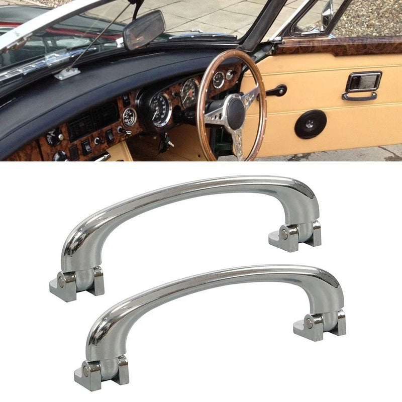 Classic Car Interior Door Pull Handle / Pair / Chrome