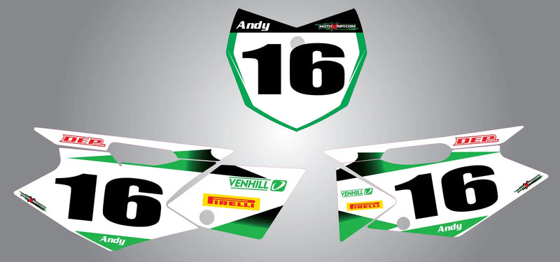 KLX 140 Custom Number Plate Graphics Stickers (2008-Present)