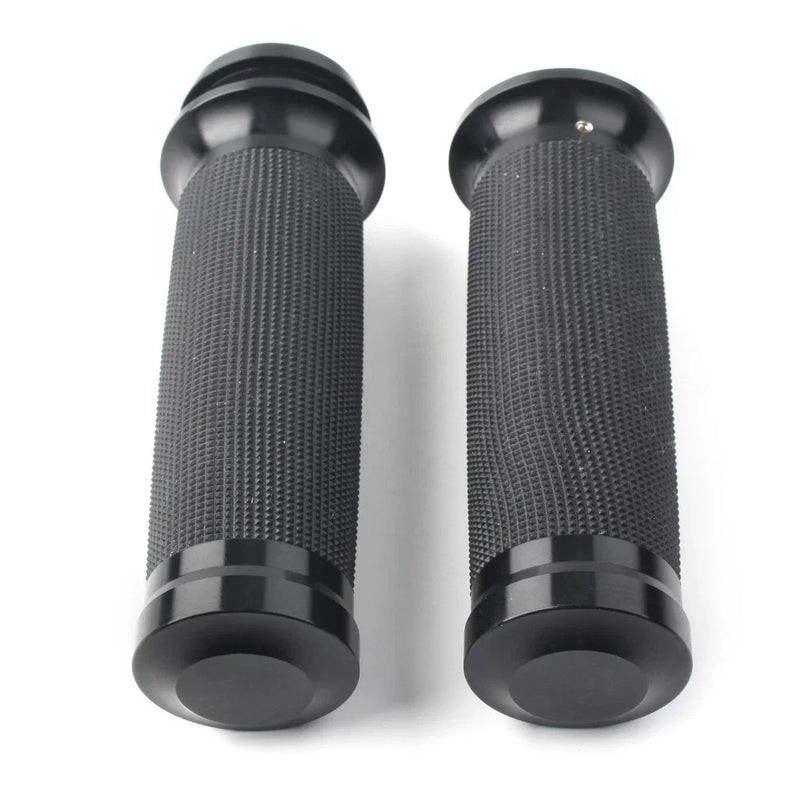 Harley Davidson Touring Sportster Dyna 1" Black CNC Hand Grips (2000-2023)