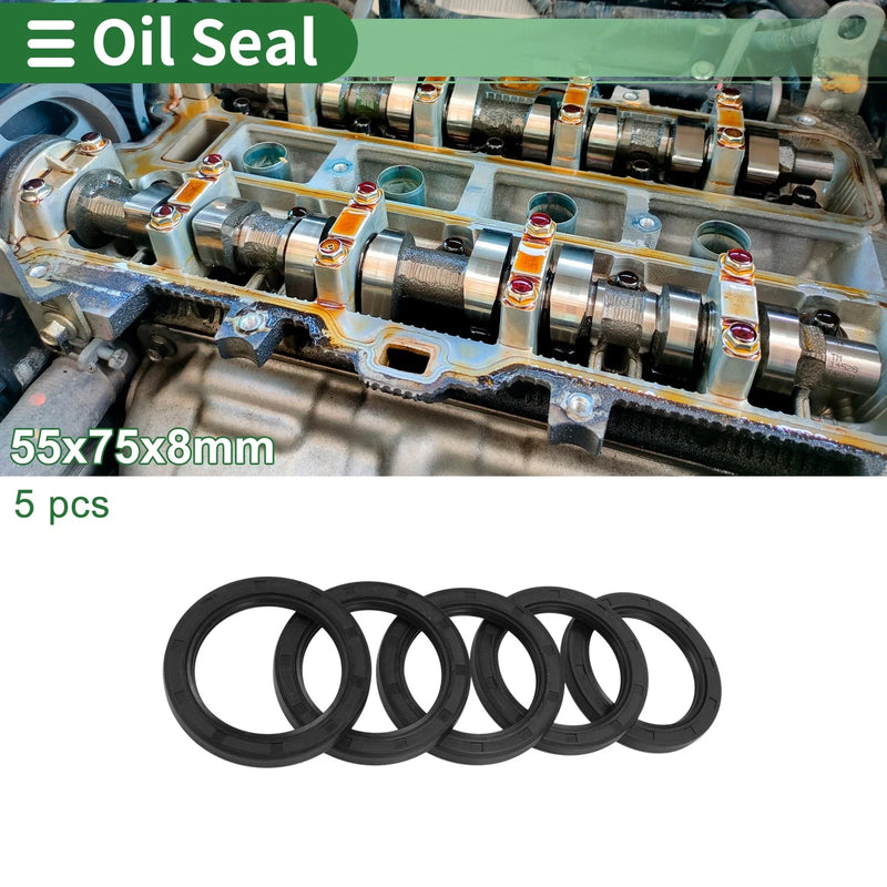 Make Model Oil Seal / 55x75x8mm / Rotary Shaft Seal NBR Rubber Black