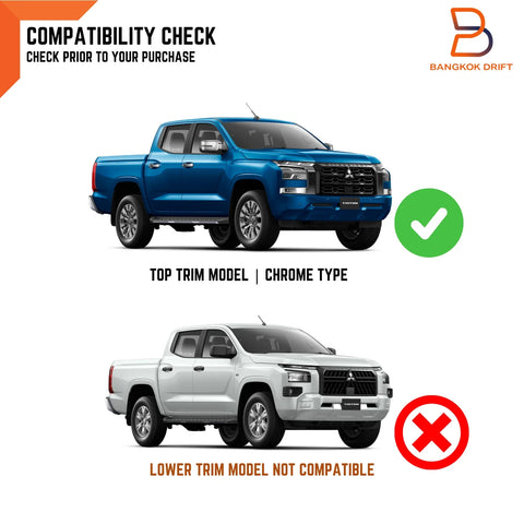 Mitsubishi Triton GLS Bumper Cover Trim Matte Black (2023-2025)