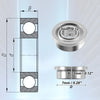 Bearings Inc 10 Pcs 3x7x3mm Single Row Flanged Deep Groove Ball Bearings
