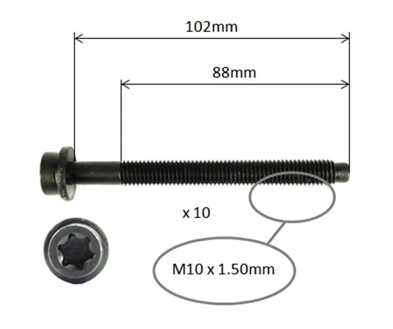 FORD FOCUS CYLINDER HEAD BOLT SET (1998–2006)