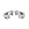 Silver Motorcycle Handlebar 7/8" to 1-1/8" Fat Bar Mount Clamps (Fits Most)