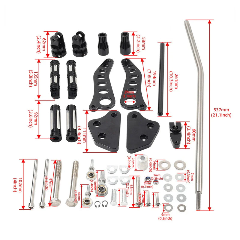 Harley Dyna Low Rider BLK Forward Controls Footpegs (2000-2012)