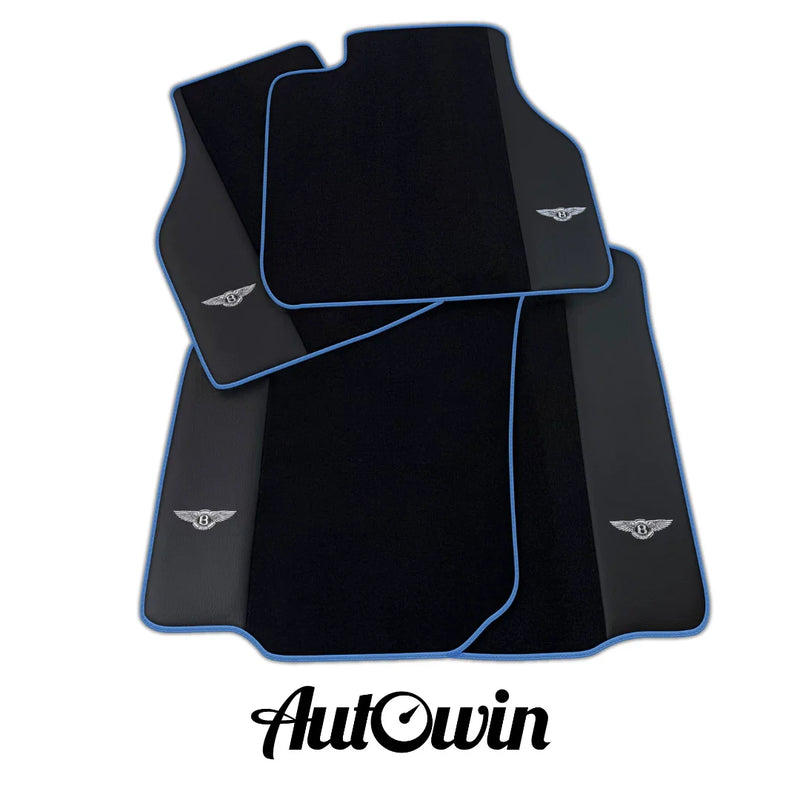 Bentley Flying Spur with Blue Trim AutoWin Black Floor Mats (2019-2023)