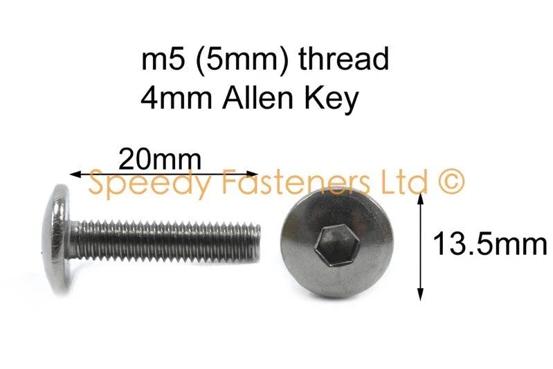 Kawasaki Yamaha 10x Fork Head Bolts M5x20mm Stainless Steel