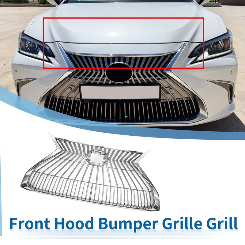Lexus ES350 (2019-2021) Chrome Silver Tone Front Hood Bumper Grille