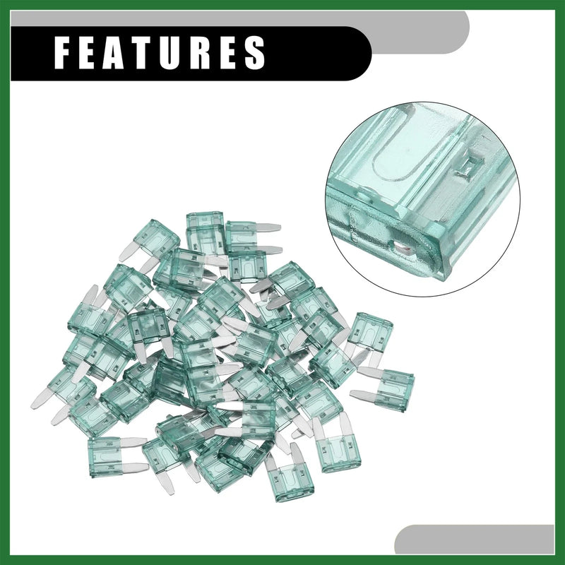 Car Short Circuit Protection 50 Pcs Mini 1AMP Blade Fuses