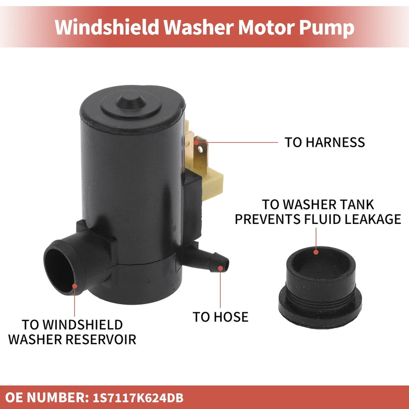 Ford Windshield Washer Pump w/ Grommet (No.1S7117K624DB)