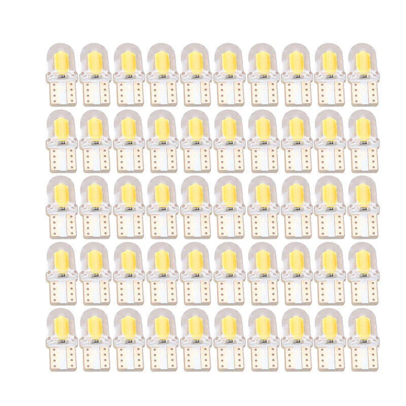 Cars 50 x T10 194 168 W5W COB LED Auto License Plate Dome Map Light Bulbs