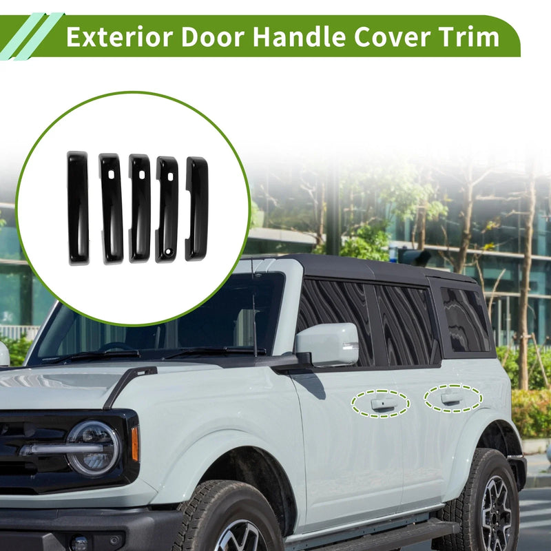 Ford Bronco (2021-2025) Gloss Black ABS 1 Set Exterior Door Handle Cover Trim
