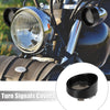 Harley Dyna 4pcs Turn Signal Light Covers with Black Visors Smoked Black