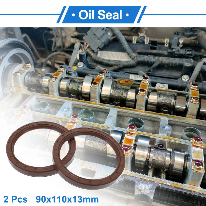 Oil Seal Rotary Shaft Seal FKM Rubber 90x110x13mm Brown 2 x