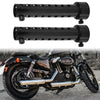 2 x 35mm Motorcycle Exhaust Silencer Exhaust Insert Muffler Pipe Black