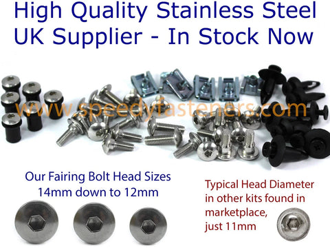 Honda CBR 600 Komplett Edelstahl Verkleidung Schrauben-Set Frontscheibe Bolt
