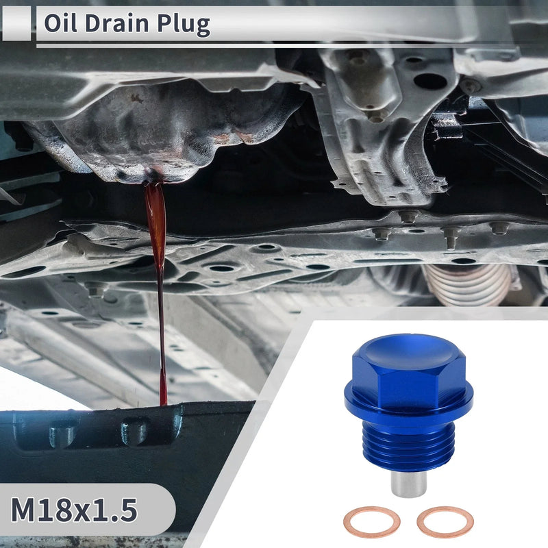 Car Motorcycle Boat Blue 1 Set M18x1.5 Engine Oil Drain Plug with Gasket