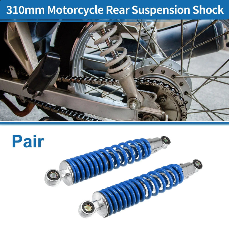 50cc 70cc 90cc 125cc Blue 1 x Pair Motorcycle Rear Suspension Shock 310mm