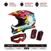 Kids Motocross Full Face Off-Road ATV S / M / L / XL Goggles & Gloves Youth Helmet