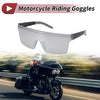 1 x Motorcycle Riding Goggles Silver Tone Lens Black Frame Cycling Sunglasses