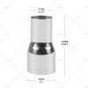 Car 2" to 3" Steel Exhaust Tube Pipe Connector Adapter