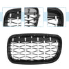 BMW X5 X6 (2008-2013) Black Silver Tone 1 Pair Hood Bumper Grille