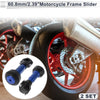 0.87"-1.1" Aluminum Alloy Plastic Motorcycle Slider Frame Blue 2 x Set